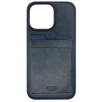 Купить Чехол HDD Luxury Card Slot Case для Apple iPhone 14 (темно-синий, кожаный)