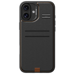 Купить Чехол Raptic Slim Wallet Kickstand для Apple iPhone 16 plus (черный, кожаный, MagSafe)