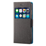 Чехол RGBMIX X-Fitted Bi-Color для Apple iPhone 6/6S (черный/голубой, кожаный)