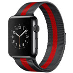 Ремешок для часов Yotrix Milanese Band для Apple Watch 42/44 мм (красный/черный, стальной)